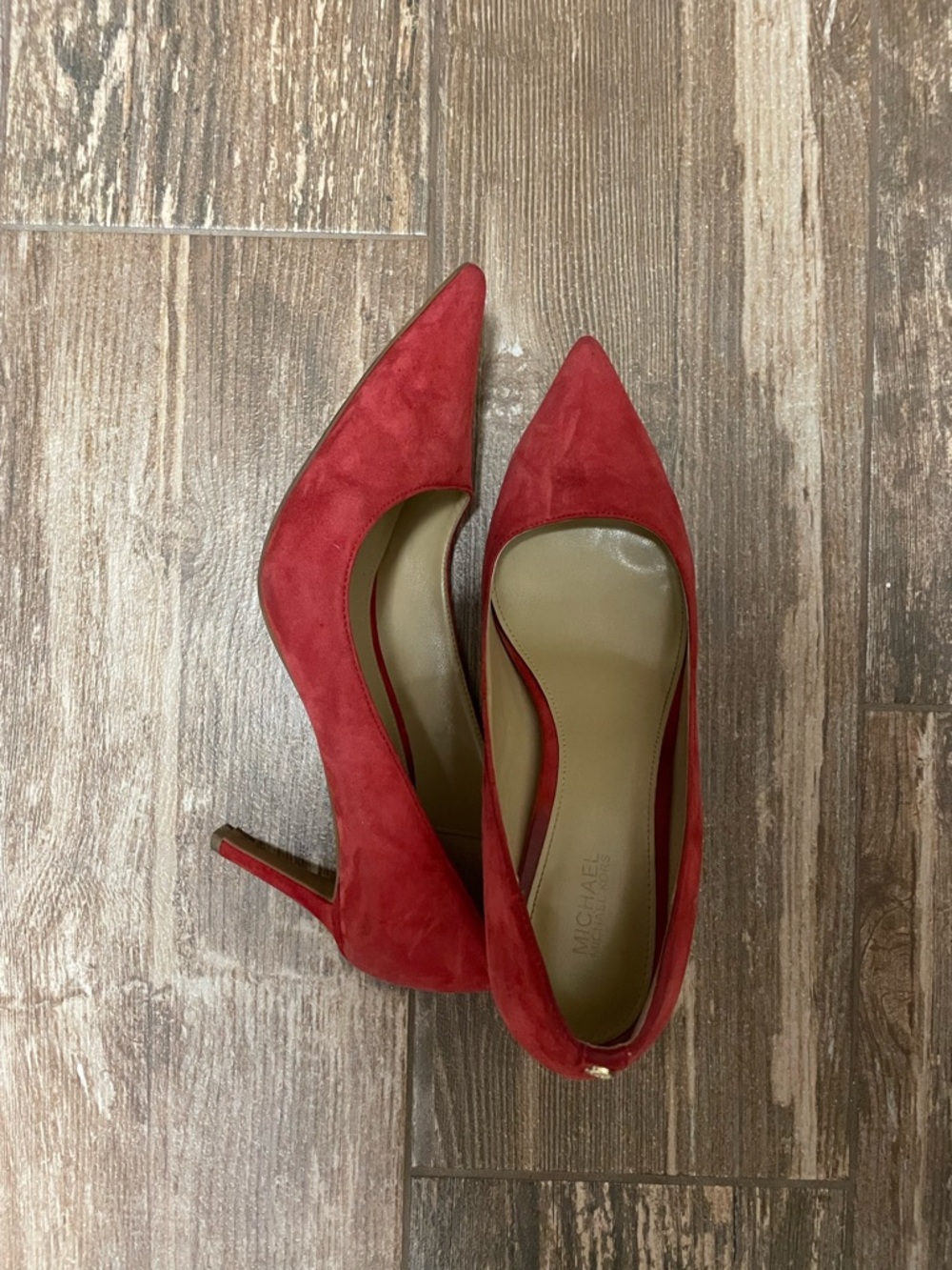 Michael Kors Red Suede Pointed Toe Pumps